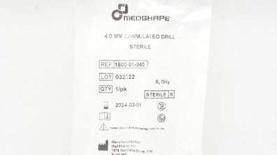 MedShape 1500-01-040  Cannulated Drill 4.0mm (x)